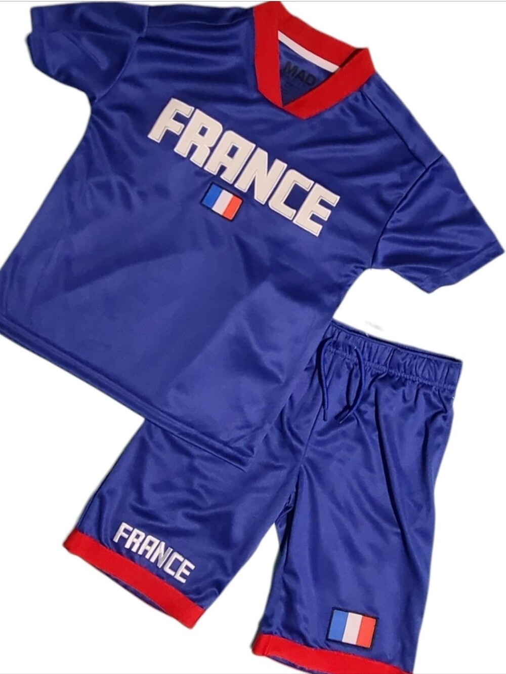 ⚽ NWT Mad Engine Kids France Soccer Jersey & Shorts 2-Piece Kit Set 🇫🇷